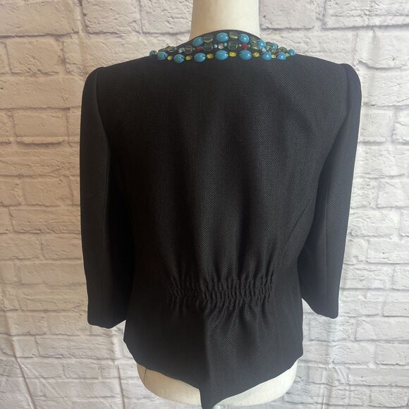 Muse For Boston Proper Beaded Fitted Black Career Blazer NWOT  **Flawed Size 10 - Picture 6 of 8
